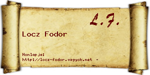 Locz Fodor névjegykártya